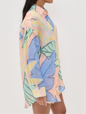 Amandine | Tropical Leaf Printed Short Set