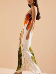 Kira | Resort Vibes Elegant Floral Print One-shoulder Maxi Dress
