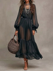 Gerda | Elegant V-Neck Midi Dress