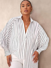 LIGAYA™ – Flowy Plus Size Casual Button-Up Top