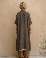 Sophie | Dark Gray & Brown Tribal Print Three-Piece Set