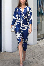 Eva | Sun Escape Unique Print Dolman Midi Dress