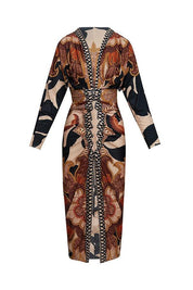 Eva | Sun Escape Unique Print Dolman Midi Dress
