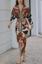 Eva | Sun Escape Unique Print Dolman Midi Dress